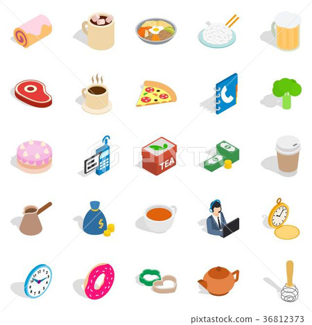 Boiling icons set, isometric style Boiling icons set, isometric style 36812373