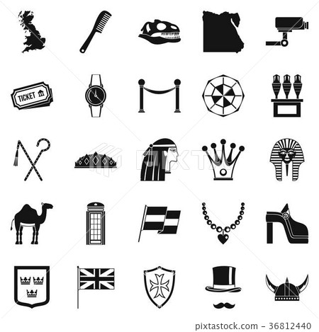 Pharaoh icons set, simple style Pharaoh icons set, simple style 36812440