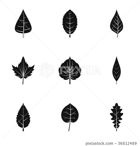 Spring leaf icons set, simple style - Stock Illustration [36812489] - PIXTA