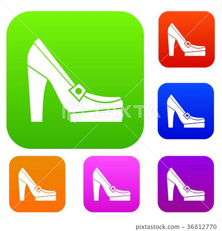 Women shoes on platform set collection 36812770