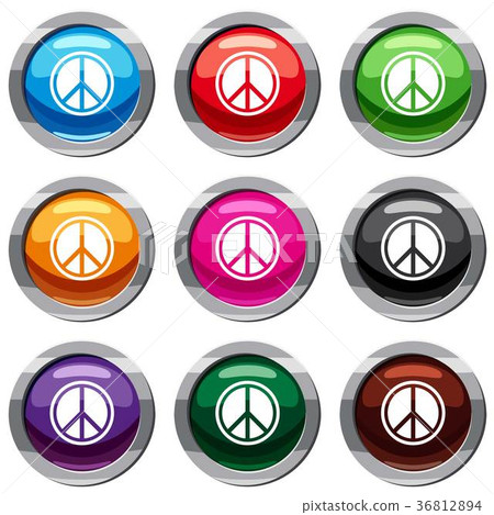 Sign hippie peace set 9 collection 36812894
