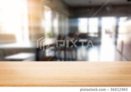 Empty wooden table and room interior decoration background, prod Empty wooden table and room interior decoration background, prod 36812965