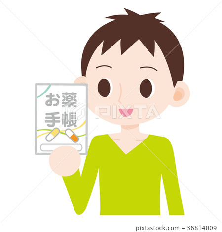 Male with medicine notebook Male with medicine notebook 36814009