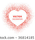 Red glitter heart frame, border. Vector dust 36814185