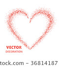 Red glitter heart frame, border. Vector dust 36814187