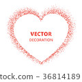 Red glitter heart frame, border. Vector dust 36814189