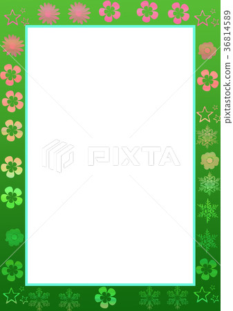 Flower and star gradient frame Flower and star gradient frame 36814589