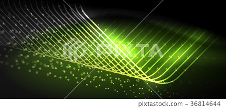 Neon glowing techno lines 36814644