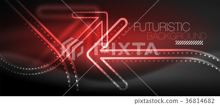 Techno neon glowing arrow background 36814682