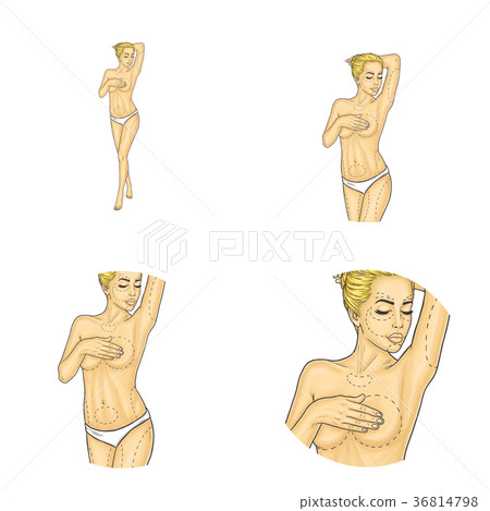 Man covering woman's breast. Stock Photo