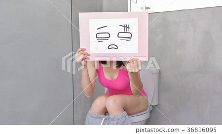 woman take confuse billboard woman take confuse billboard 36816095