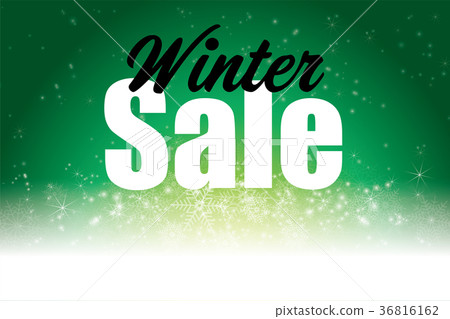 Winter sale green | winter sale advertising / flyer template | snowflake 36816162