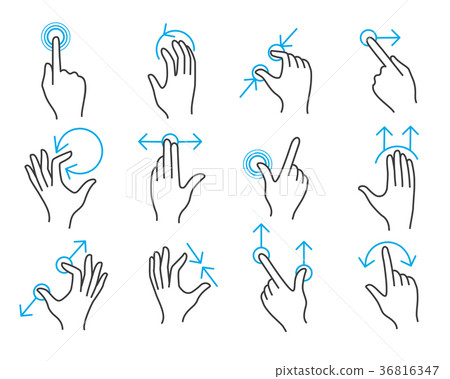 Hand touchscreen gestures 36816347