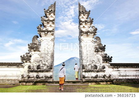 Indonesia - Bali - tourist standing betwen 36816715
