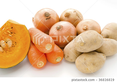 Vegetables (cut pumpkin, carrot, onion, potato) Vegetables (cut pumpkin, carrot, onion, potato) 36816819