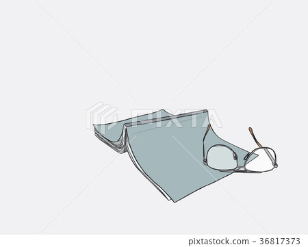 set of book and glasses , hand draw vector. set of book and glasses , hand draw vector. 36817373