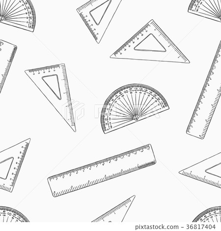 Geometry ruler set seamless pattern. 36817404