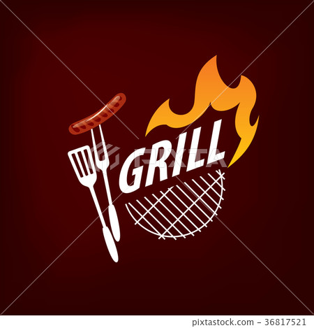 插图素材: barbecue party logo