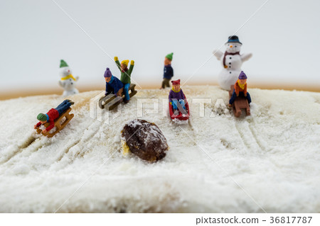 winter concept children sliding down snow mountain winter concept children sliding down snow mountain 36817787