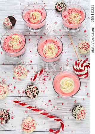 Cheese Mousse topped with whipped cream Cheese Mousse topped with whipped cream 36818322