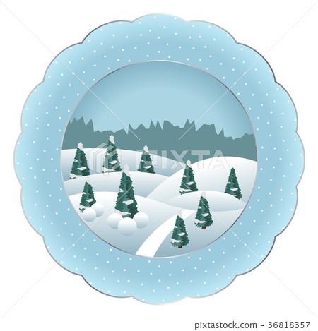 Porcelain plate with Christmas winter landscape 36818357