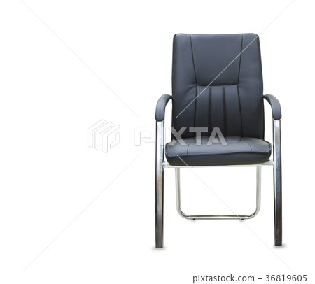 The office chair from black leather. Isolated The office chair from black leather. Isolated 36819605
