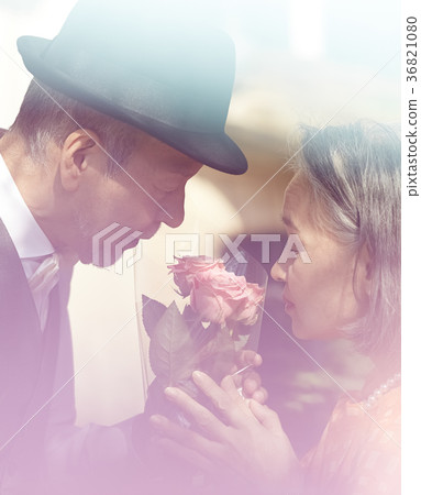 Senior couple anniversary date Senior couple anniversary date 36821080