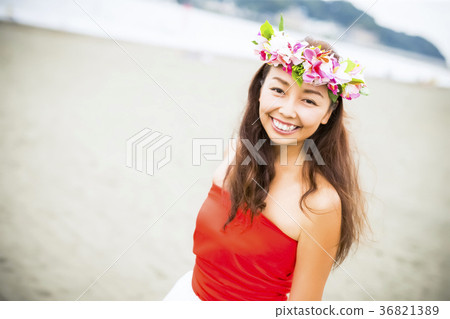 Hula dancer portrait Hula dancer portrait 36821389