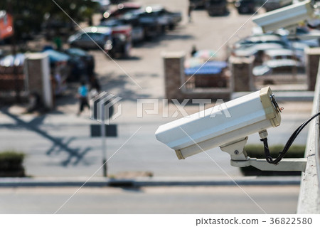 cctv close circuit camera security system on road 36822580