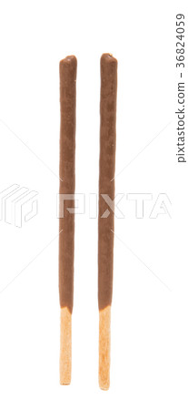 Biscuit sticks in chocolate isolated 36824059