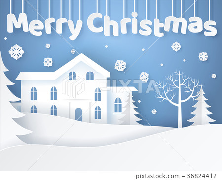 Merry Christmas Elegant Poster Vector Illustration 36824412