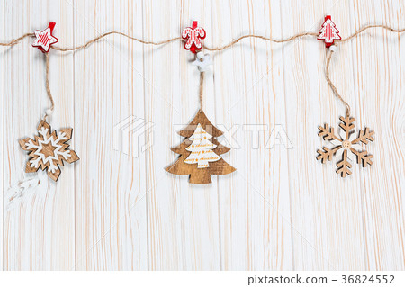 Christmas wooden toys in the form of a Christmas  36824552