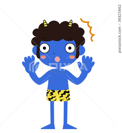 Blue kid demon surprised Blue kid demon surprised 36825662