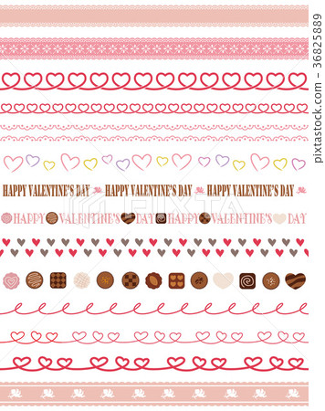 Seamless border set for Valentines day 36825889