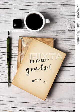 text new goals in a yellowish note text new goals in a yellowish note 36826252