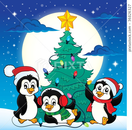 Christmas tree and penguins image 4 Christmas tree and penguins image 4 36826327
