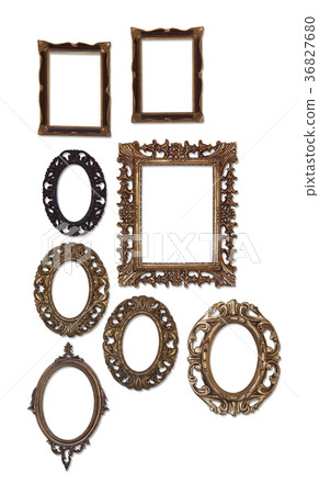 Group of empty frames on white 36827680