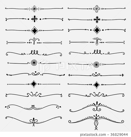 Set Of Decorative Calligraphic Elements. Set Of Decorative Calligraphic Elements. 36829044
