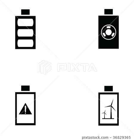 battery icon set 36829365
