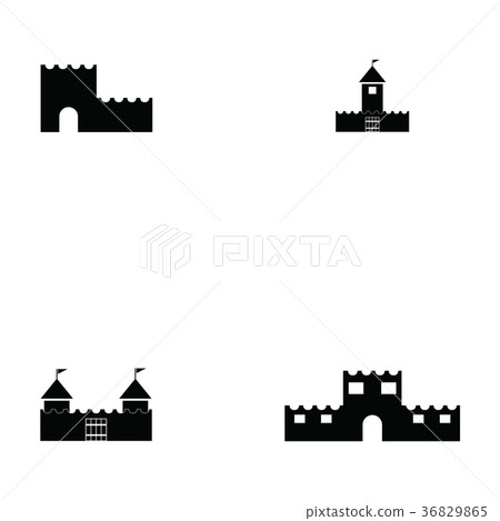 castle icon set - Stock Illustration [36829865] - PIXTA