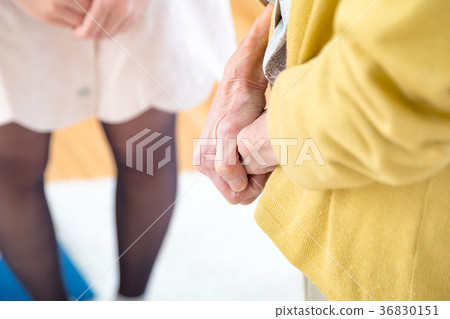 Grandmother and grandson young woman and old man Grandmother and grandson young woman and old man 36830151