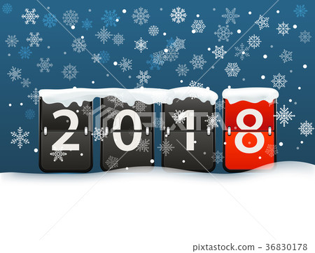 Happy new 2018 greeting card template 36830178