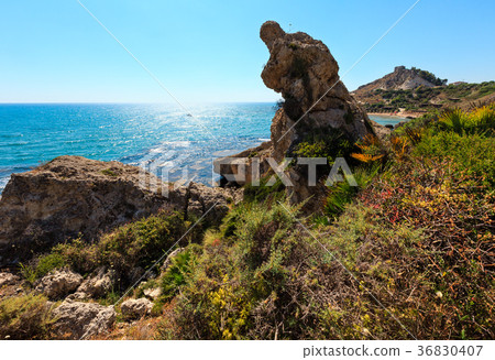 Sea beach near Rocca di San Nicola, Sicily, Italy Sea beach near Rocca di San Nicola, Sicily, Italy 36830407