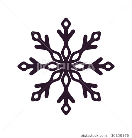 Dark Snowflake Silhouette Icon Vector Illustration 36830576