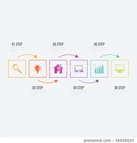 Modern infographics with six square 36830820