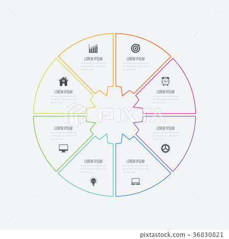 Infographics template 8 options with circle Infographics template 8 options with circle 36830821