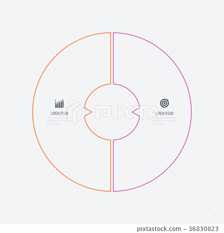 Infographics template 2 options with circle Infographics template 2 options with circle 36830823