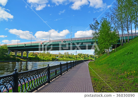 Embankment of Moscow Canal in Khimki, Russia Embankment of Moscow Canal in Khimki, Russia 36830890