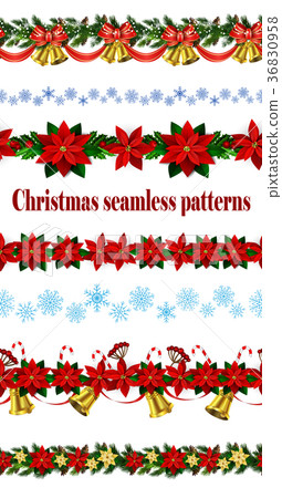 Set of n Seamless Christmas borders 36830958