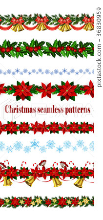 Set of n Seamless Christmas borders 36830959